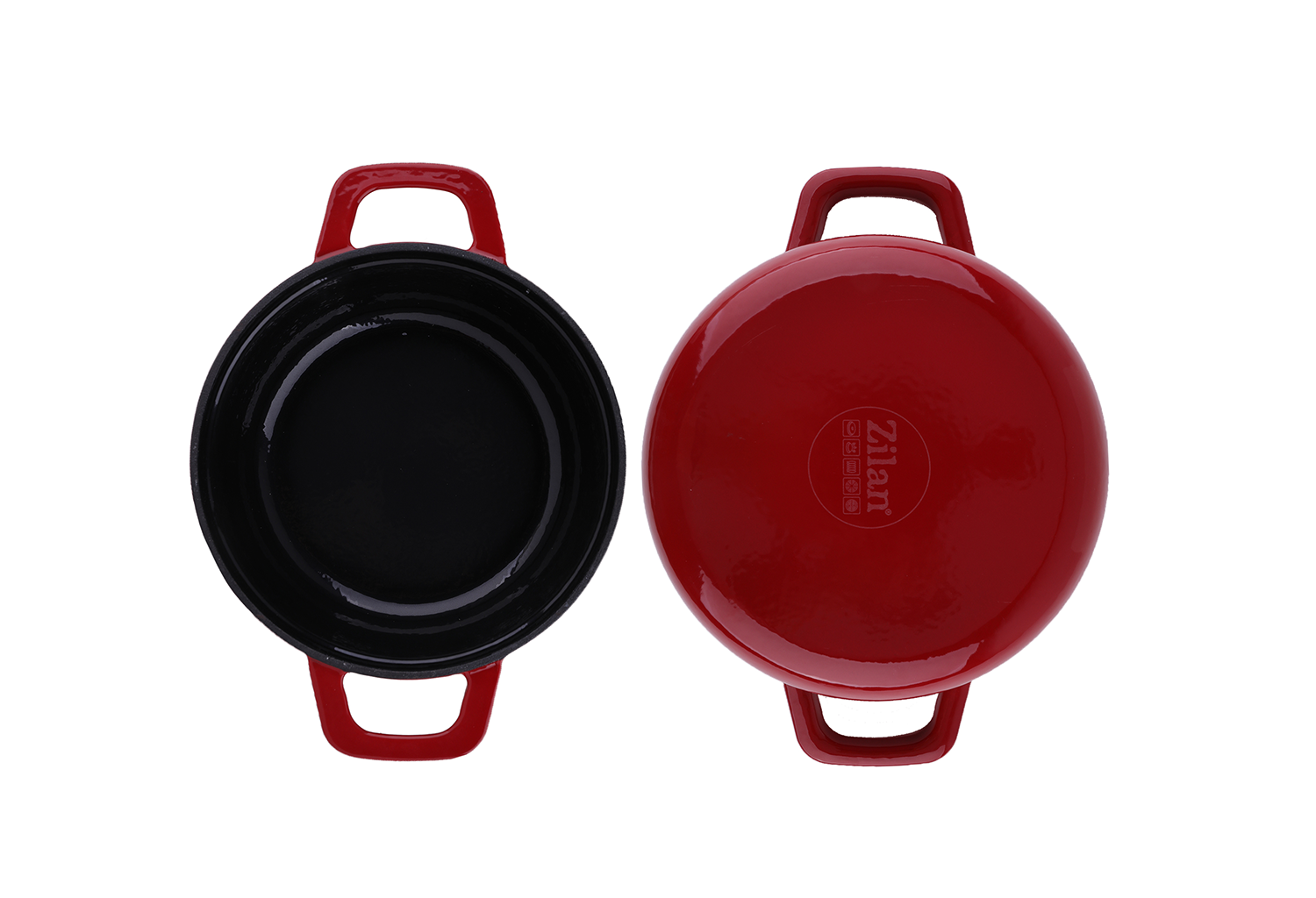 Oala Zilan ZLN0941, Din fier turnat sub presiune puternica, 2.6L, Diametru 22 cm, Inaltime 10 cm, Compatibila cuptor si masina de spalat vase