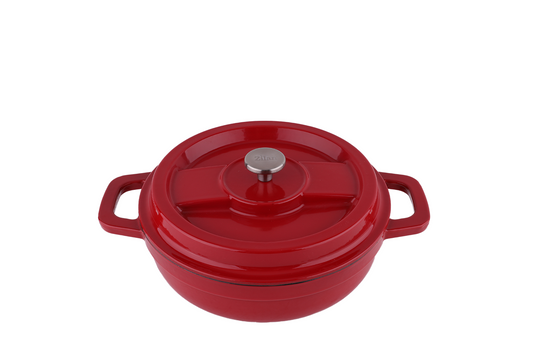 Cratita Zilan ZLN0958, Din fier turnat sub presiune puternica, 2.1L, Diametru 24 cm, Inaltime 7 cm, Compatibila cuptor si masina de spalat vase, 7 straturi de material