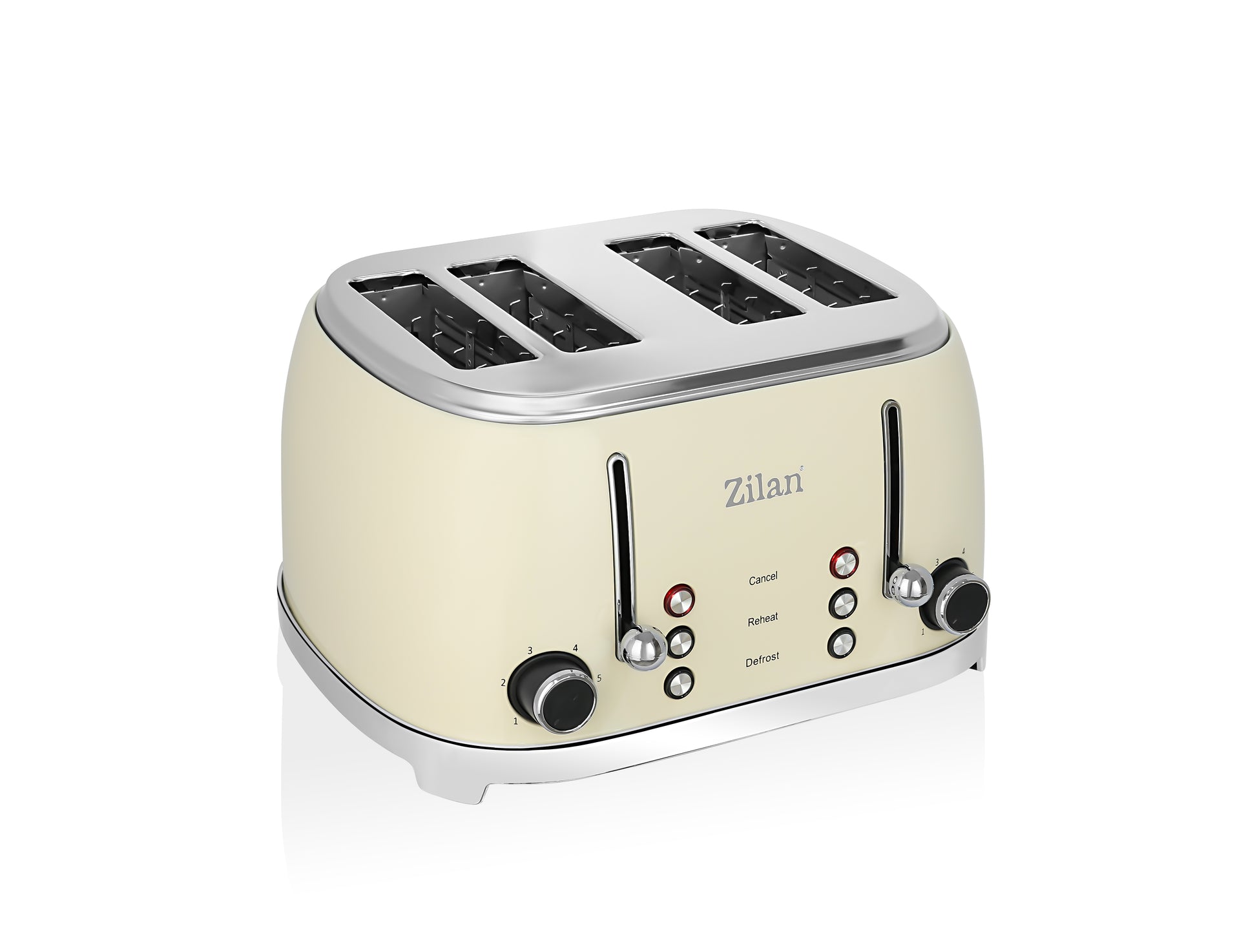 Prajitor de paine Retro Zilan ZLN1214, 4 felii de paine, 1500W, 6 trepte, dezghetare, reincalzire, picioruse antiderapante