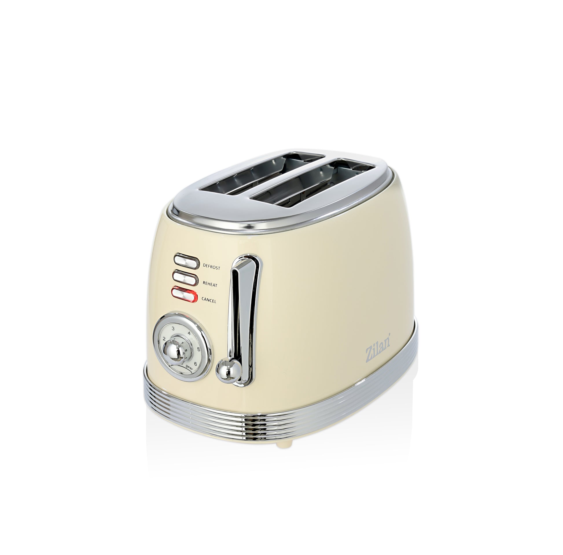 Prajitor de paine Retro Zilan ZLN1191, 2 felii de paine, 850W, 6 trepte de temperatura si timer, dezghetare, reincalzire, picioruse antiderapante