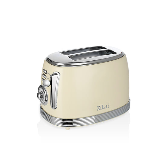 Prajitor de paine Retro Zilan ZLN1191, 2 felii de paine, 850W, 6 trepte de temperatura si timer, dezghetare, reincalzire, picioruse antiderapante