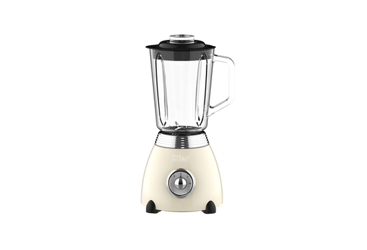 Blender Retro Zilan ZLN1207, putere 500W, capacitate 1.5L, 2 trepte de viteza, functie Pulse, vas din sticla, lame din otel inoxidabil