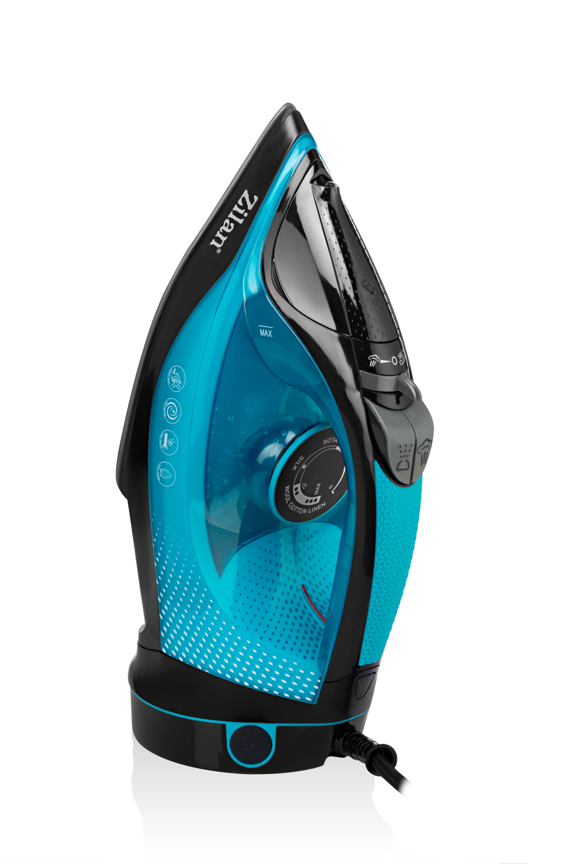 Fier de calcat Zilan ZLN0989, 2200W, Anti Calcar, Folosire cu sau fara cablu, Cablu rotativ 360, Termostat reglabil, Albastru