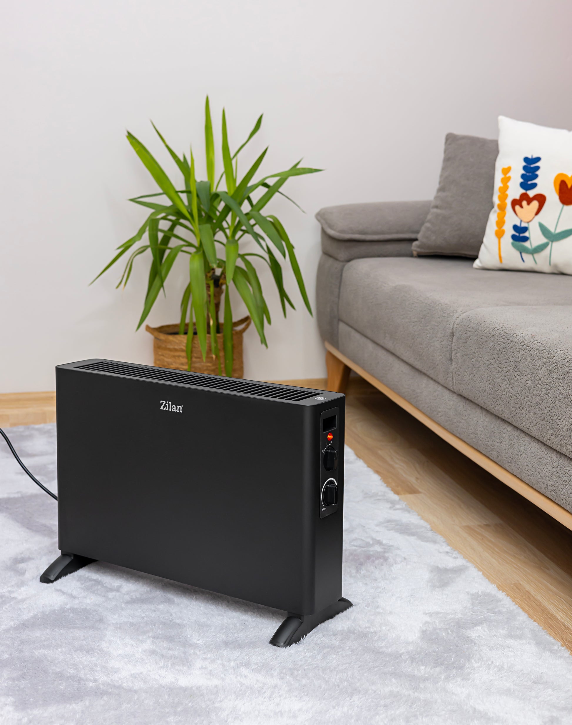 Convector electric Zilan ZLN2044, 2 trepte de viteza 1250W-2000W, termostat reglabil, protectie la supraincalzire