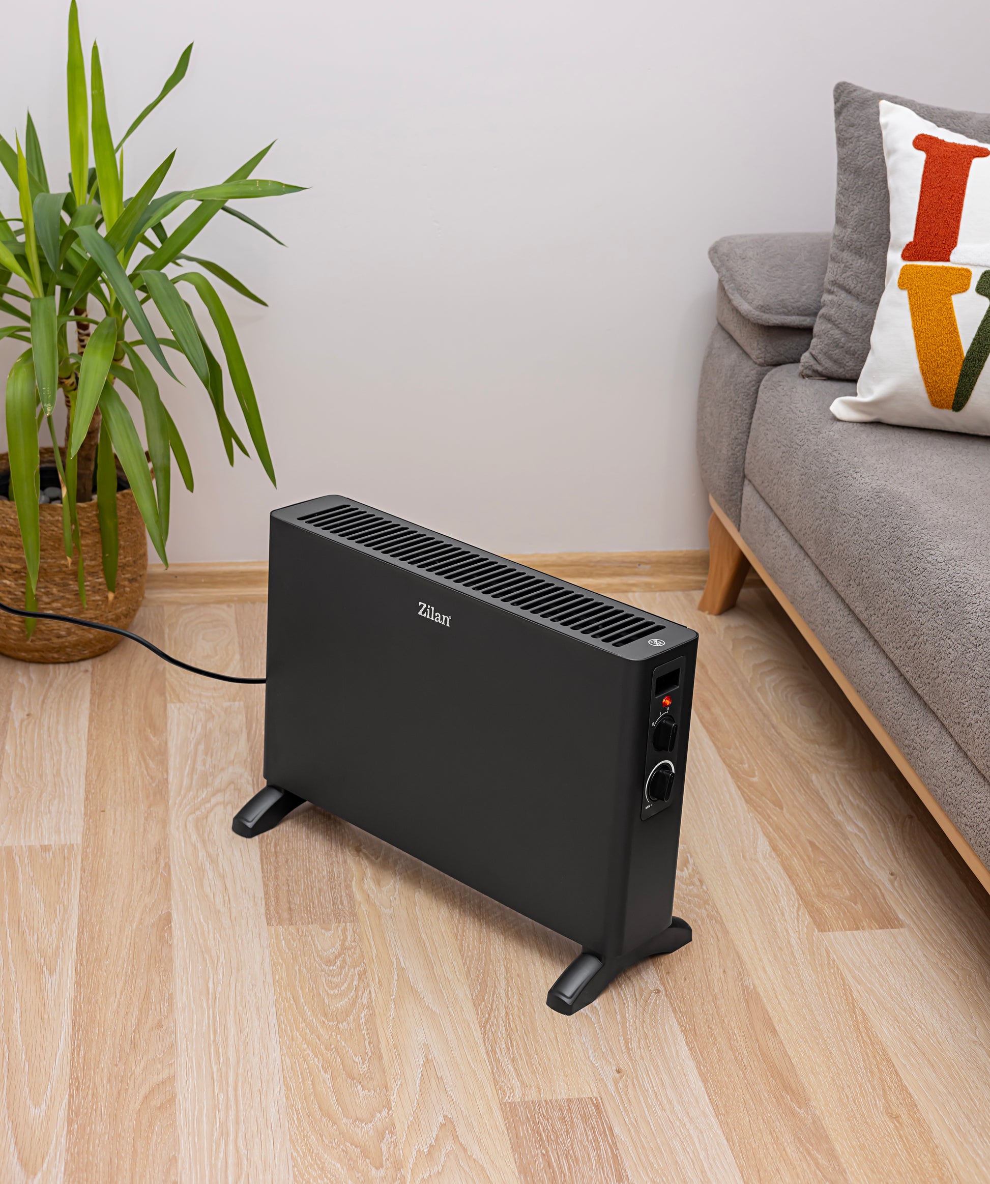 Convector electric Zilan ZLN2044, 2 trepte de viteza 1250W-2000W, termostat reglabil, protectie la supraincalzire