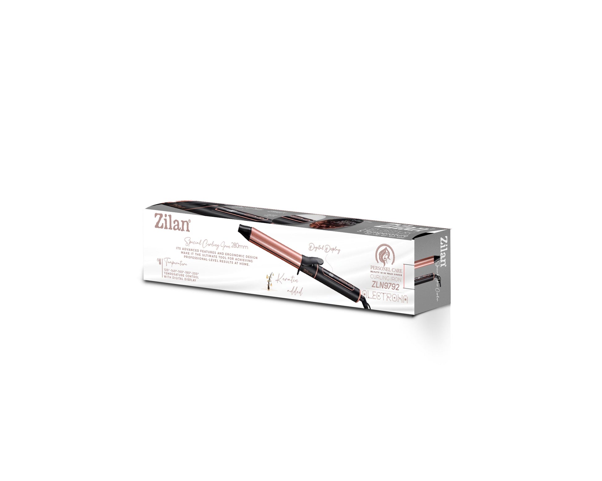 Ondulator de par Zilan ZLN9792 Alectrona, 5 trepte de temperatura, temperatura maxima 200°C, afisaj LED, 55W