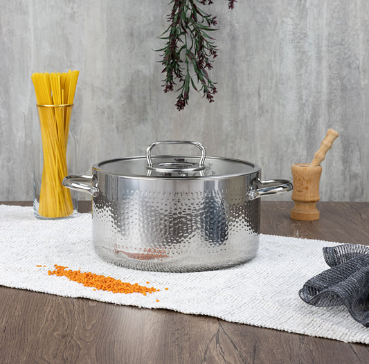 Cratita din inox Zilan ZLN1320, 4.5L, Diametru 24 cm, Manere nituite, Compatibil gaz, inductie  electric, Compatibil masina de spalat vase