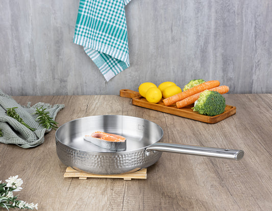 Tigaie inalta Zilan ZLN1337 din otel inoxidabil, 1.5L, Diametru 24 cm, Maner nituit, Maner din inox