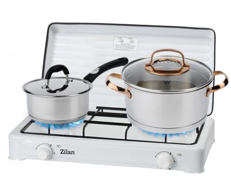 Aragaz 2 ochiuri ZILAN ZLN-0025, culoare alb utilizare numai GPL butelie,