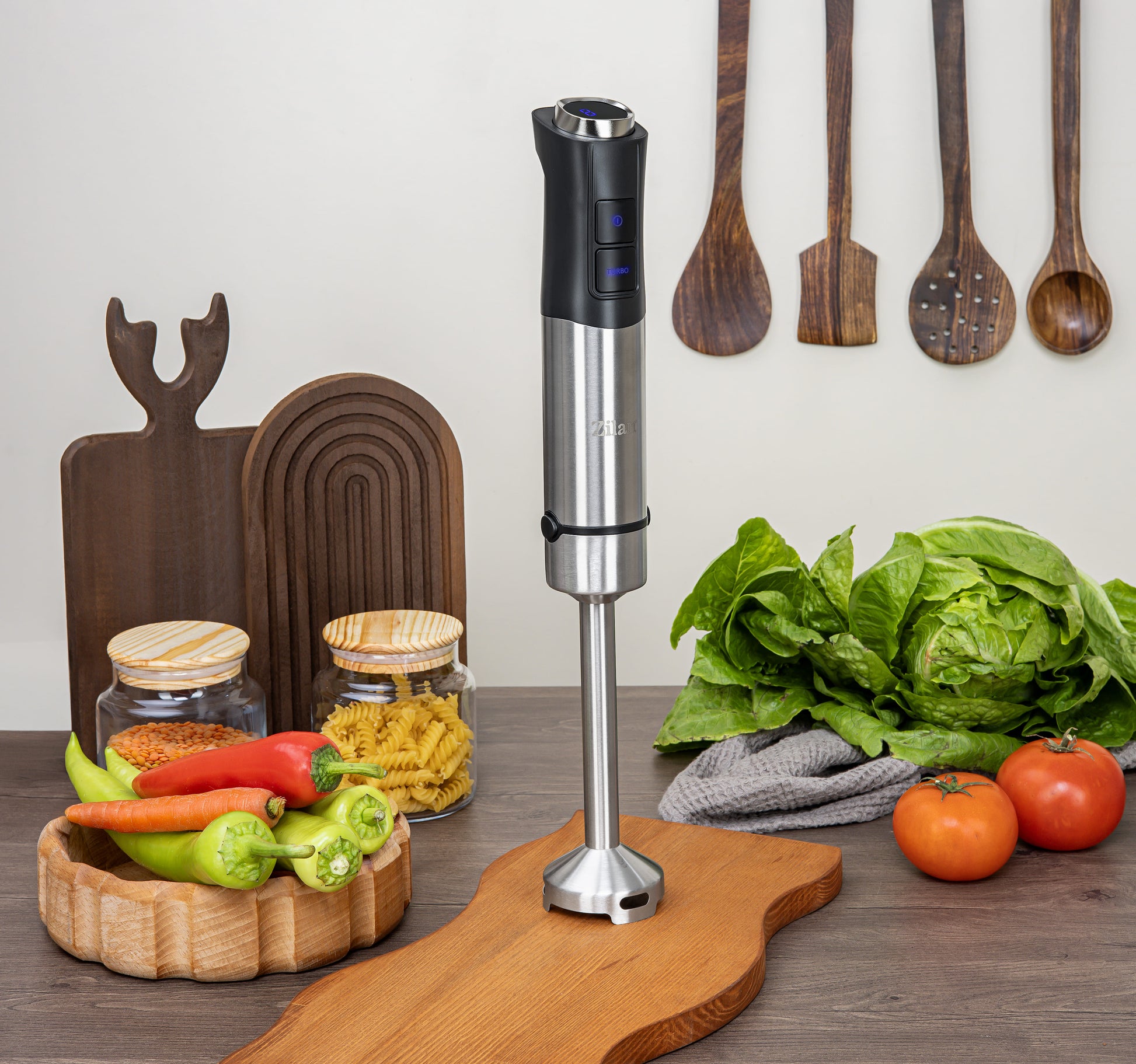 Mixer vertical Zilan ZLN3984, Putere 1200W, 12 trepte de viteza, Functie Turbo, Afisaj digital, Inox