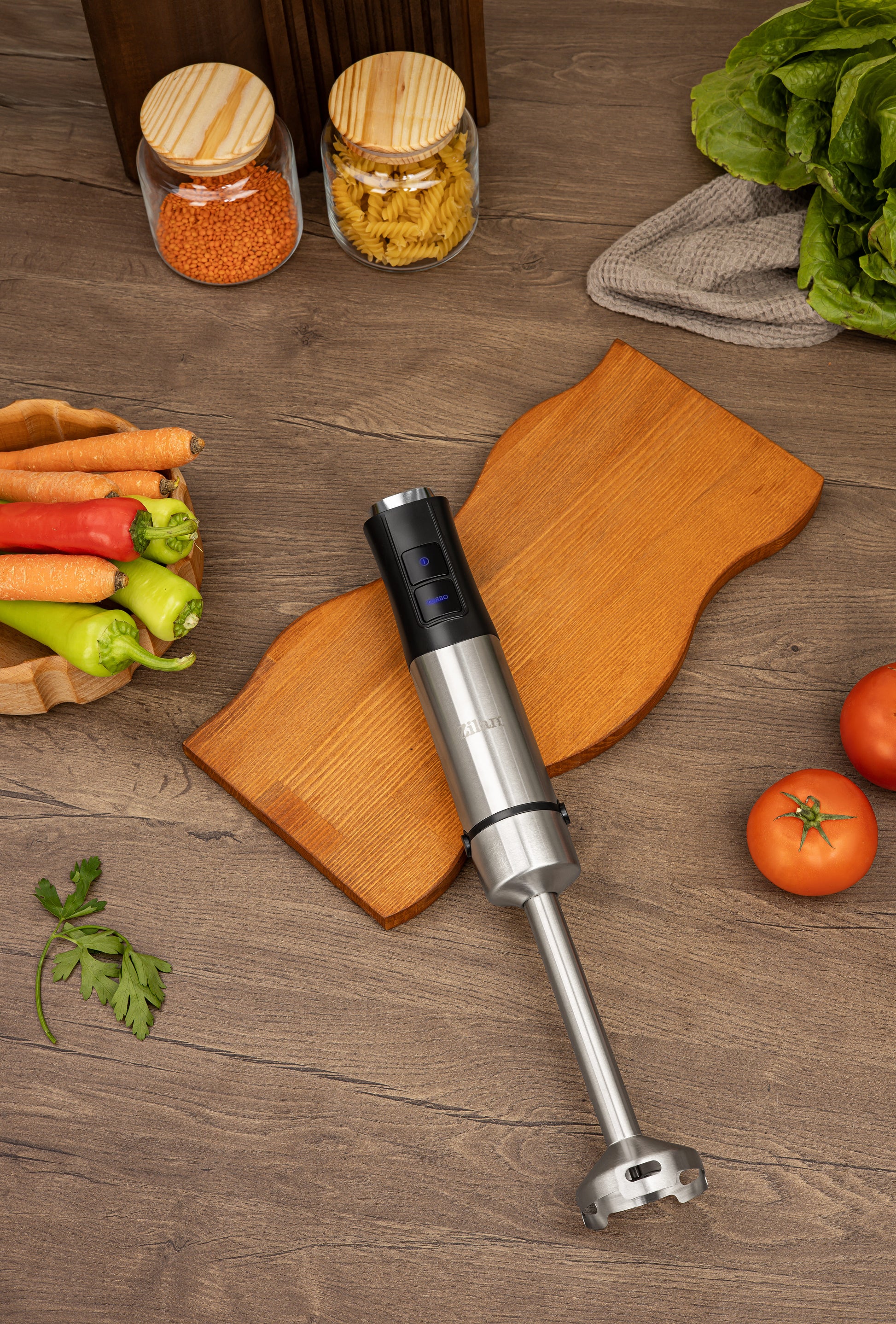 Mixer vertical Zilan ZLN3984, Putere 1200W, 12 trepte de viteza, Functie Turbo, Afisaj digital, Inox