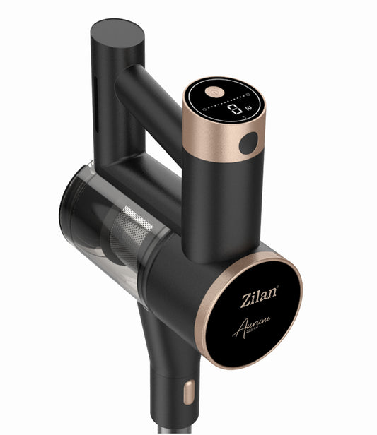Aspirator vertical Zilan ZLN3099 Aurum, Putere 220W, Capacitate 350ml, Baterie 2500mAh, 6 trepte de viteza, Tub pliabil