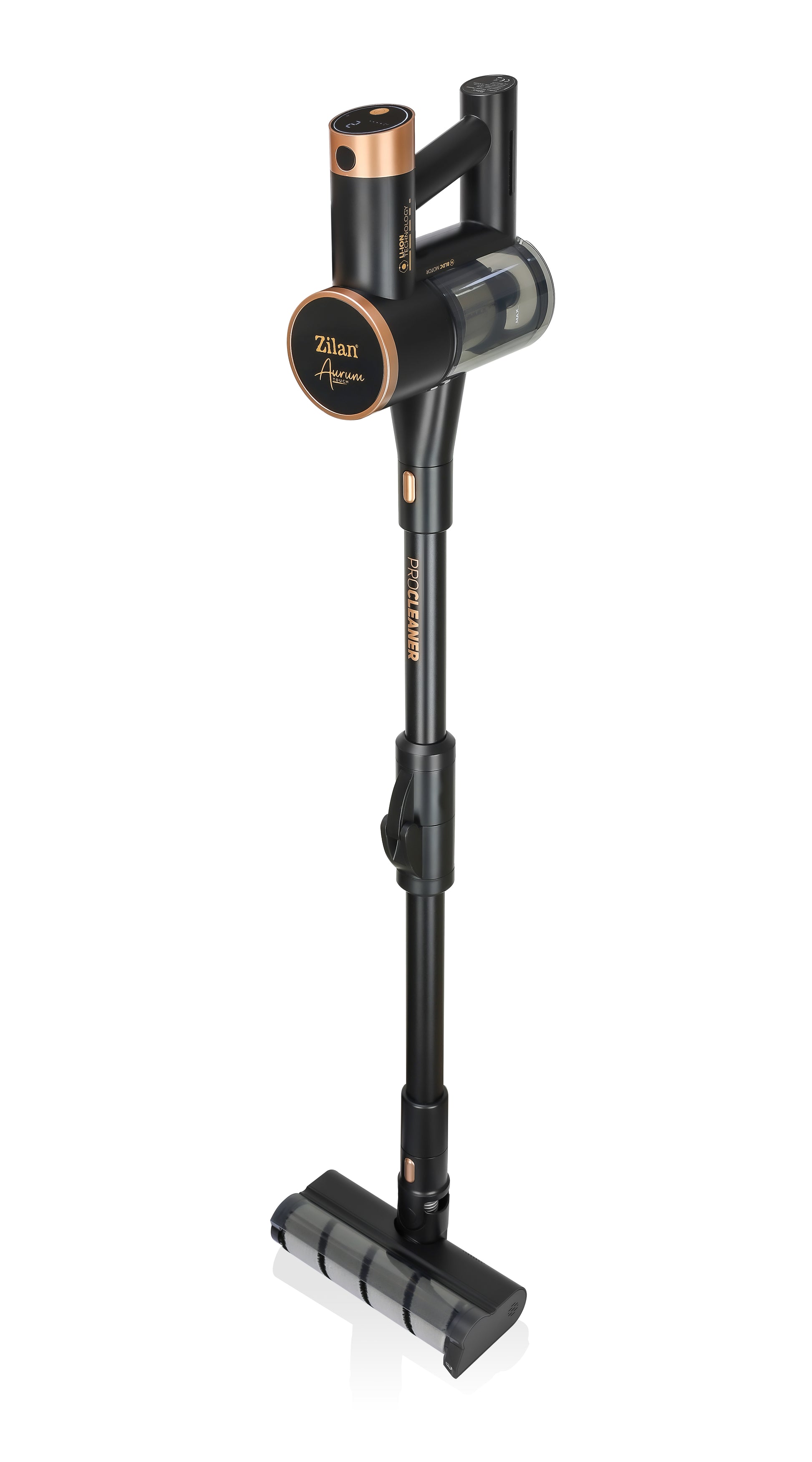 Aspirator vertical Zilan ZLN3099 Aurum, Putere 220W, Capacitate 350ml, Baterie 2500mAh, 6 trepte de viteza, Tub pliabil