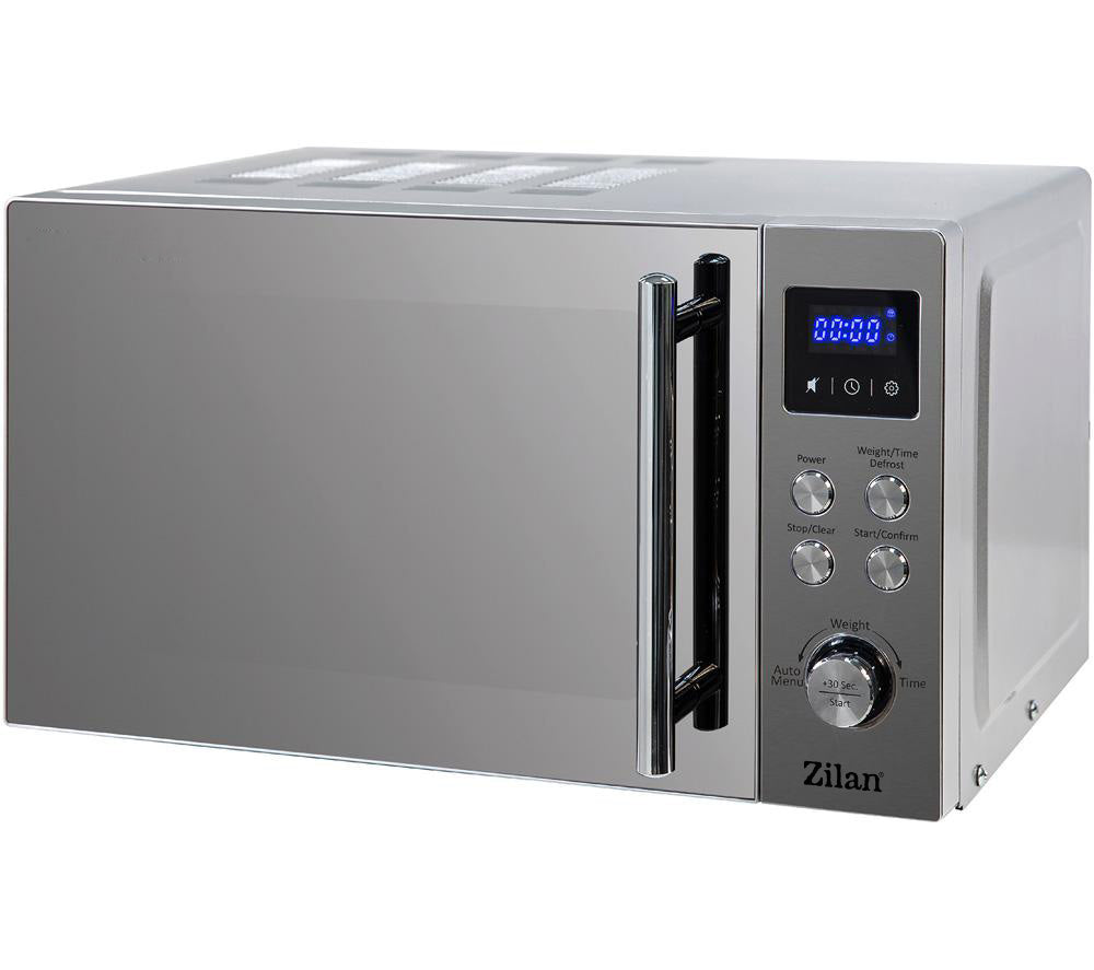 Cuptor cu microunde digital Zilan ZLN1238, Putere 700W, Capacitate 20L, Functie de dezghetare, Panou din inox, Afisaj digital