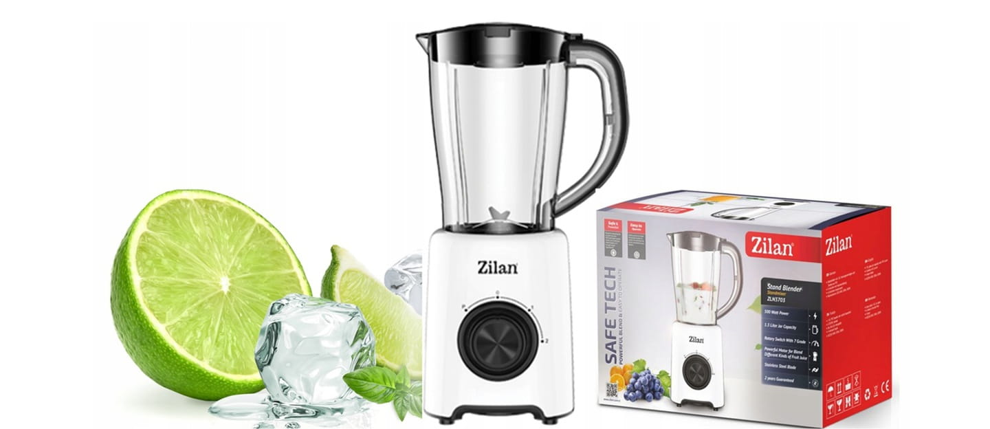 Blender Zilan ZLN-3703, 500W, 1.5L, functie puls- Vas de plastic