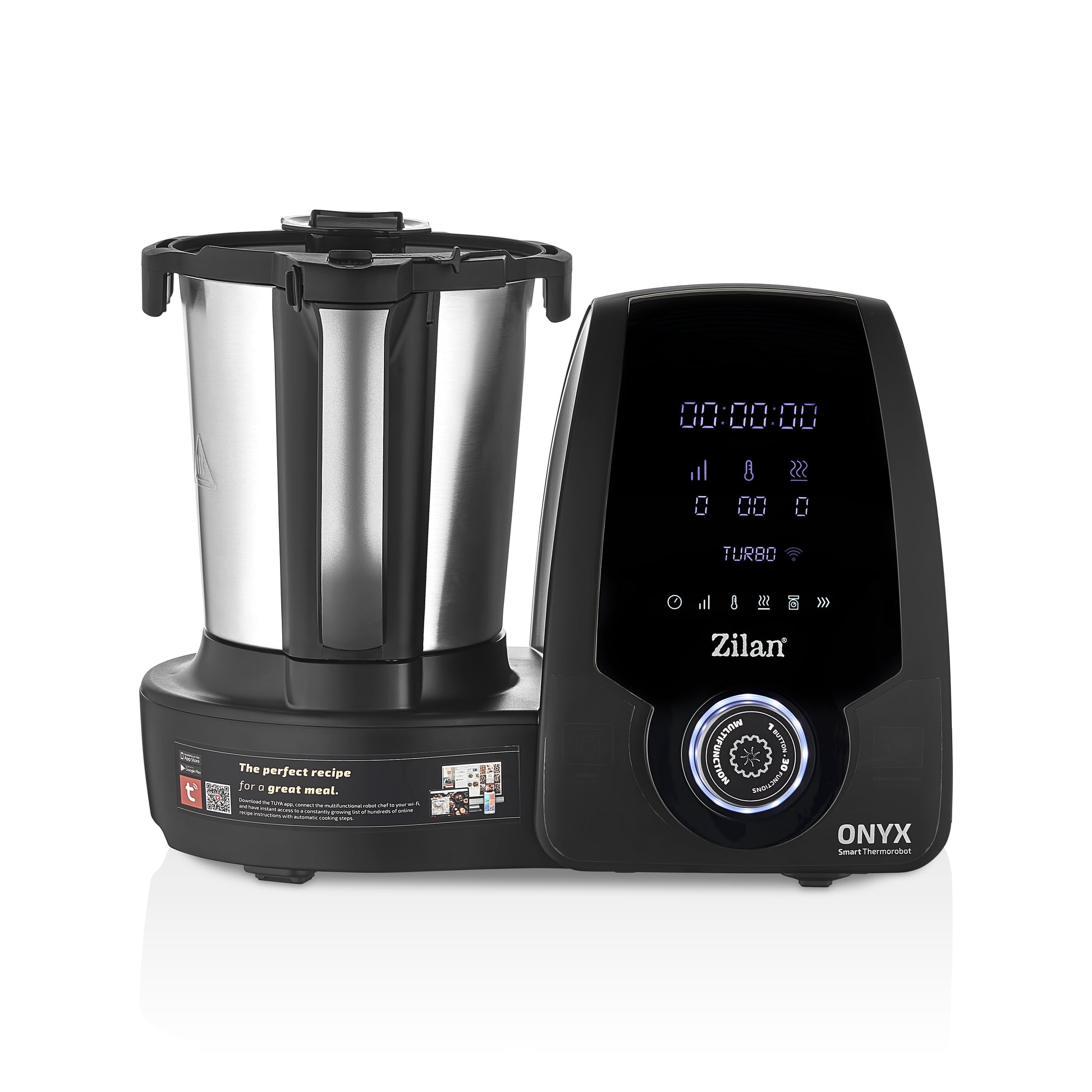 Robot de bucatarie Zilan ZLN9334 ONYX multifunctional Thermorobot, 1700W, Capacitate 3.3L, 30 de functii, Afisaj digital LED, aplicatie mobil