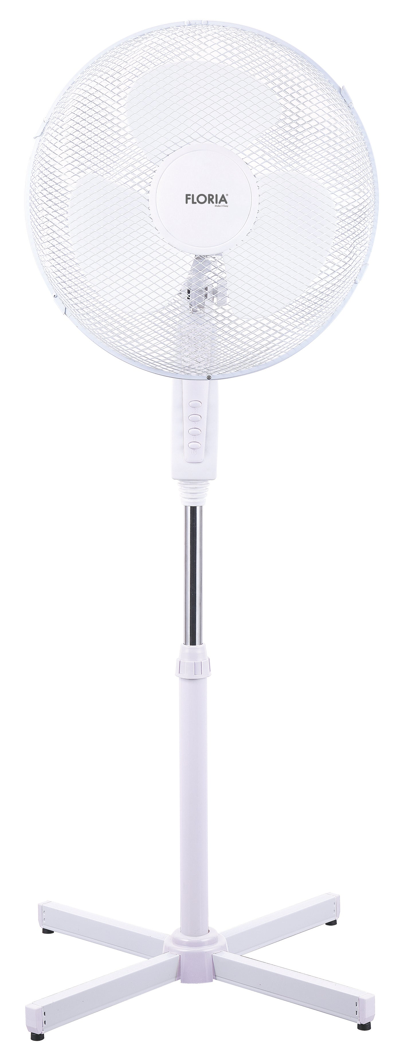 Ventilator cu picior FLORIA ZLN-1180, Diametru 40 cm, Putere 40 W, Motor silentios si puternic, Alb