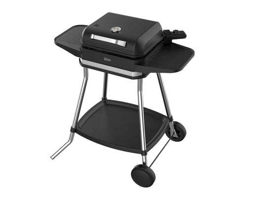 Gratar electric Zilan ZLN2501 pentru interior/exterior, Putere 3050W, Termostat reglabil, Placa din aluminiu, Protectie impotriva supraincalzirii, Termometru integrat