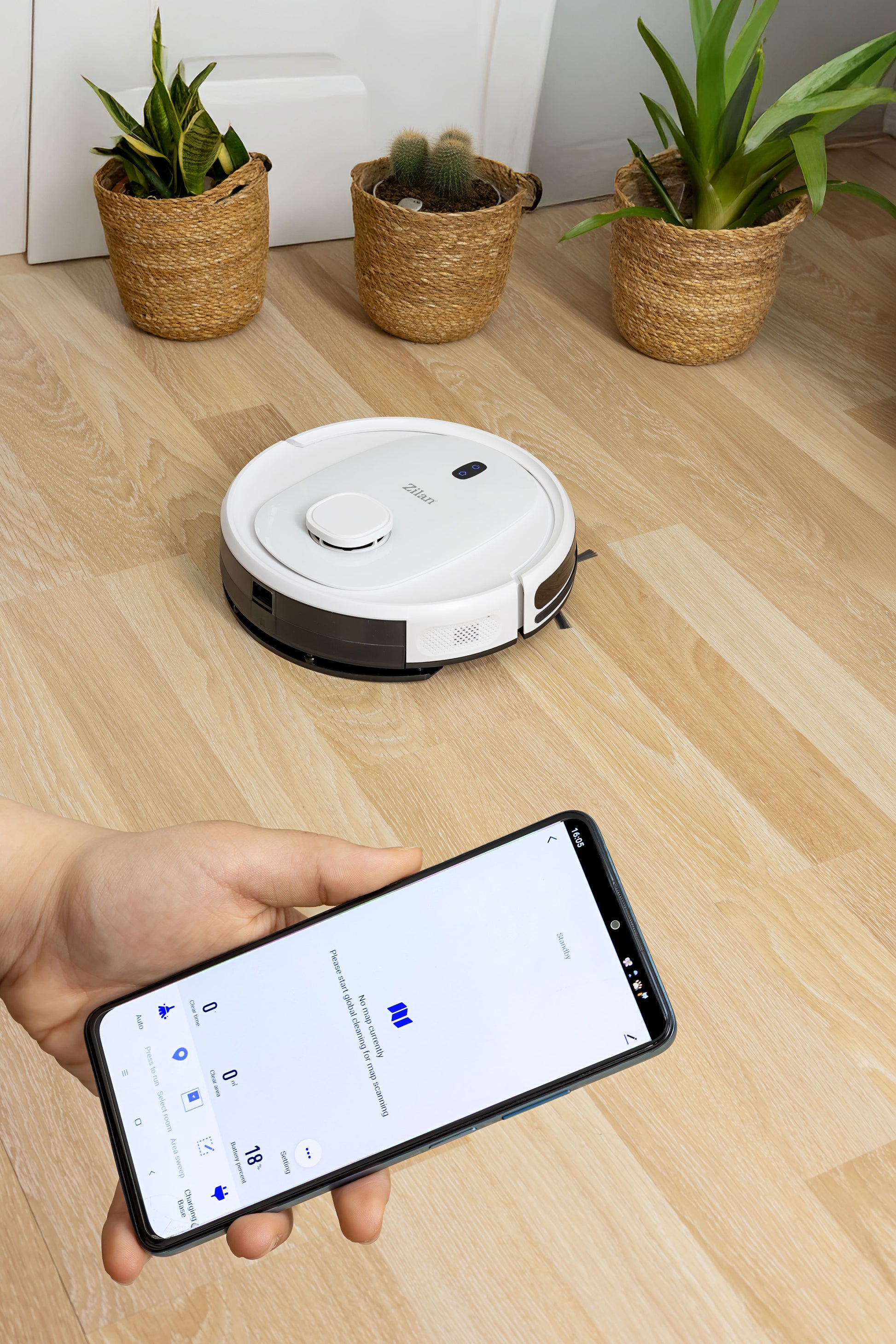 Aspirator robot Zilan ZLN5400, Putere aspirare 2700pa, Zgomot sub 68dB, 3 nivel putere, conexiune Wi-Fi, Baterie 3200mAh