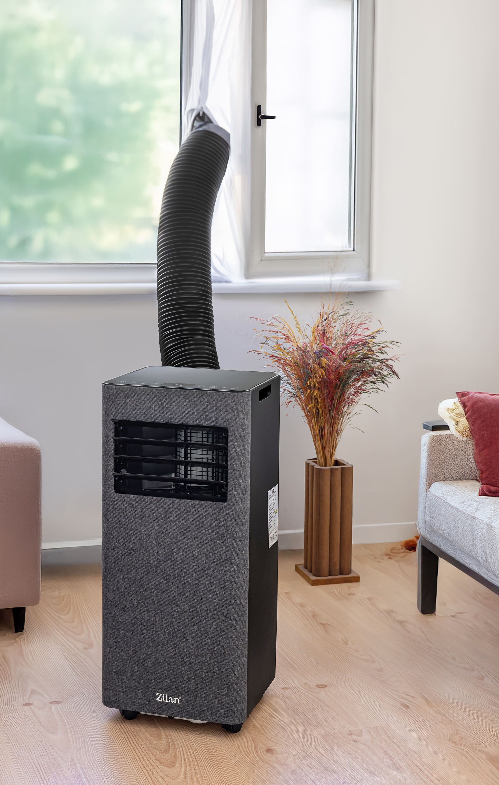 Aer conditionat mobil Zilan ZLN2617 3 in 1, 9000Btu/h, Timer, temperatura 5-35 grade C, Conectivitate WiFi, Telecomanda