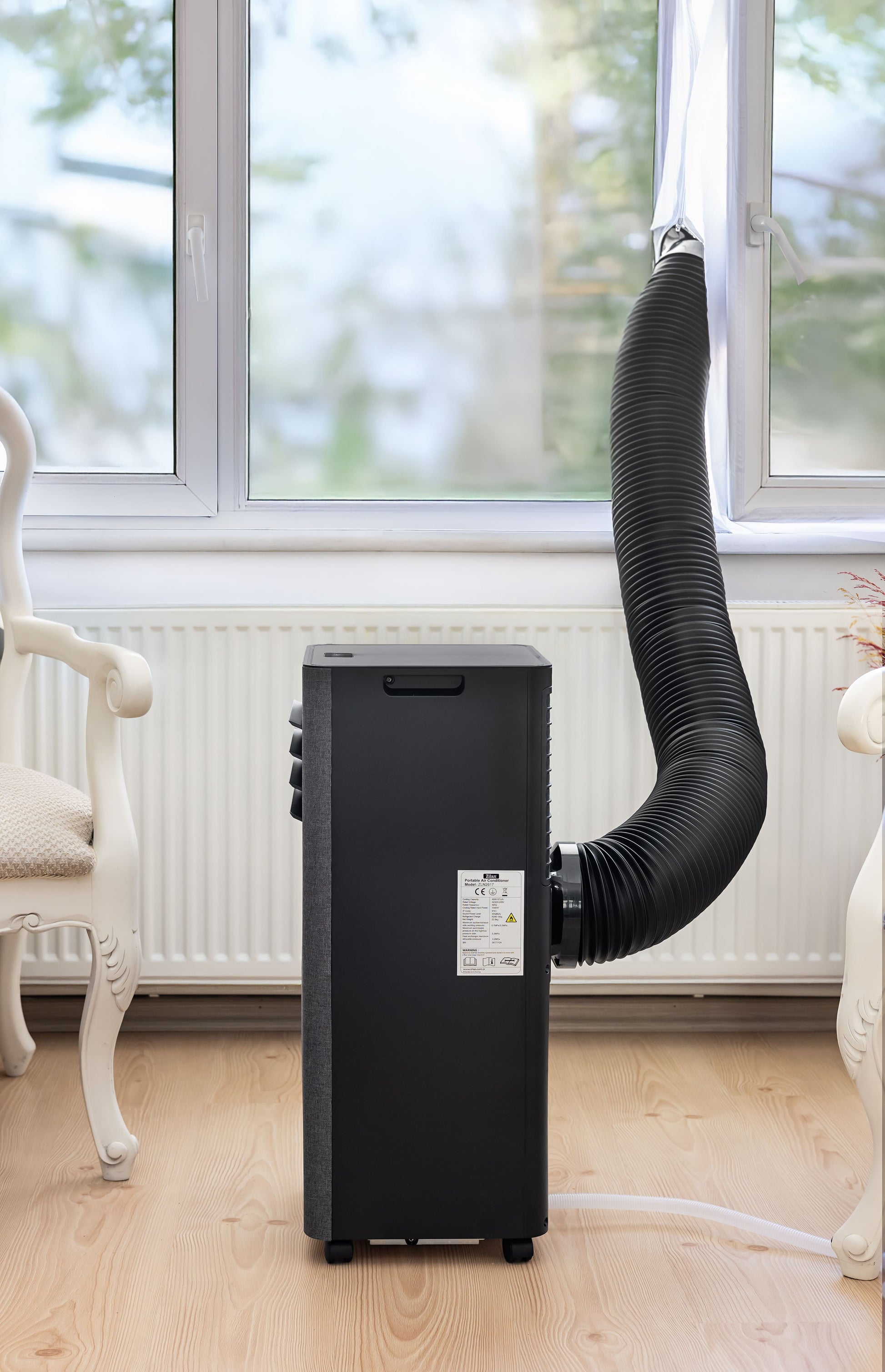 Aer conditionat mobil Zilan ZLN2617 3 in 1, 9000Btu/h, Timer, temperatura 5-35 grade C, Conectivitate WiFi, Telecomanda