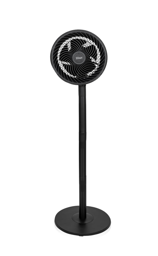 Circulator aer cu picior Zilan ZLN2556, Putere 65W, 3 trepte de viteza, Diametru grilaj 27 cm, Inaltime reglabila