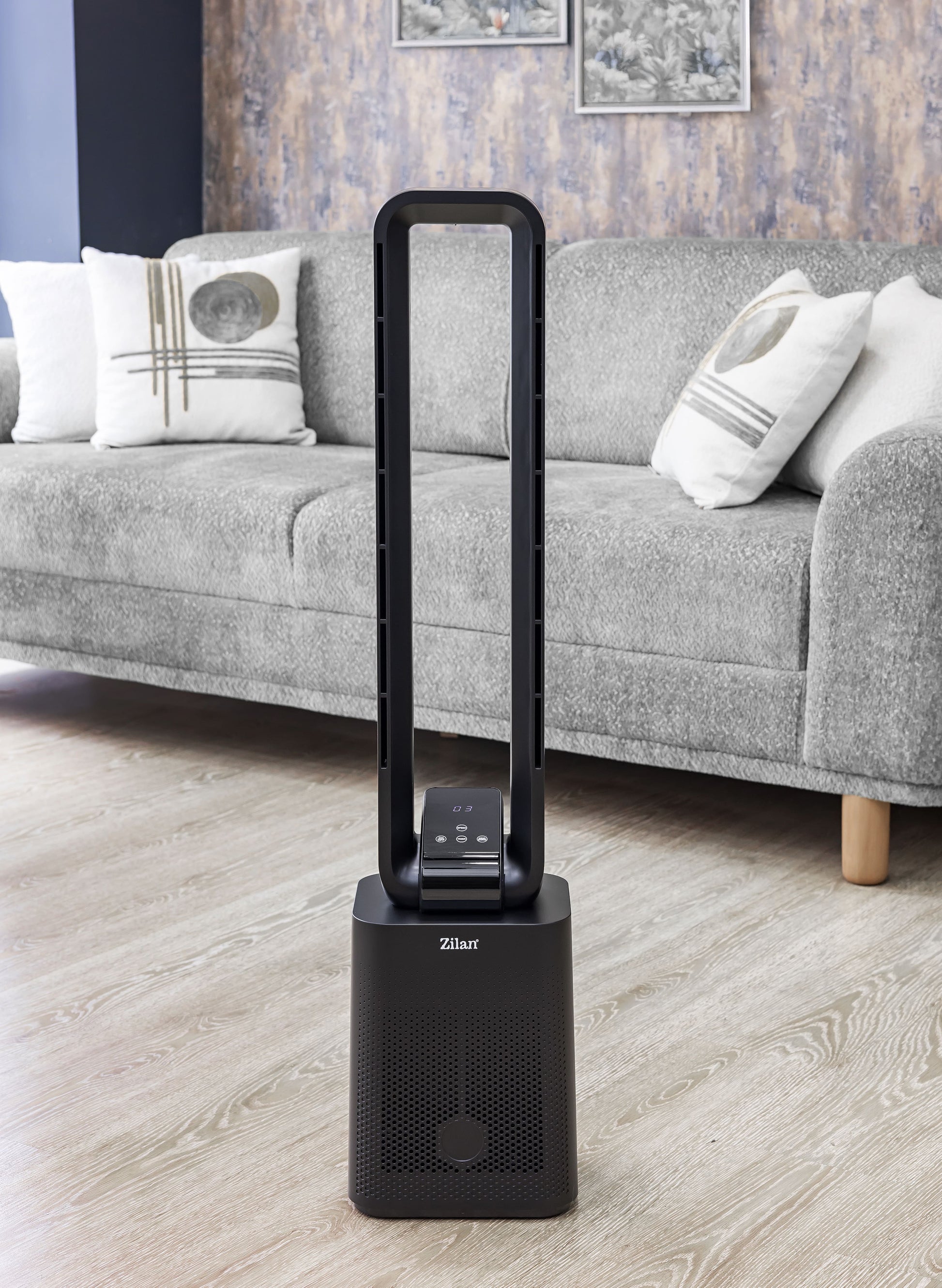 Ventilator turn Zilan ZLN1087 fara palete, Timer, Display LED, Telecomanda, 50W