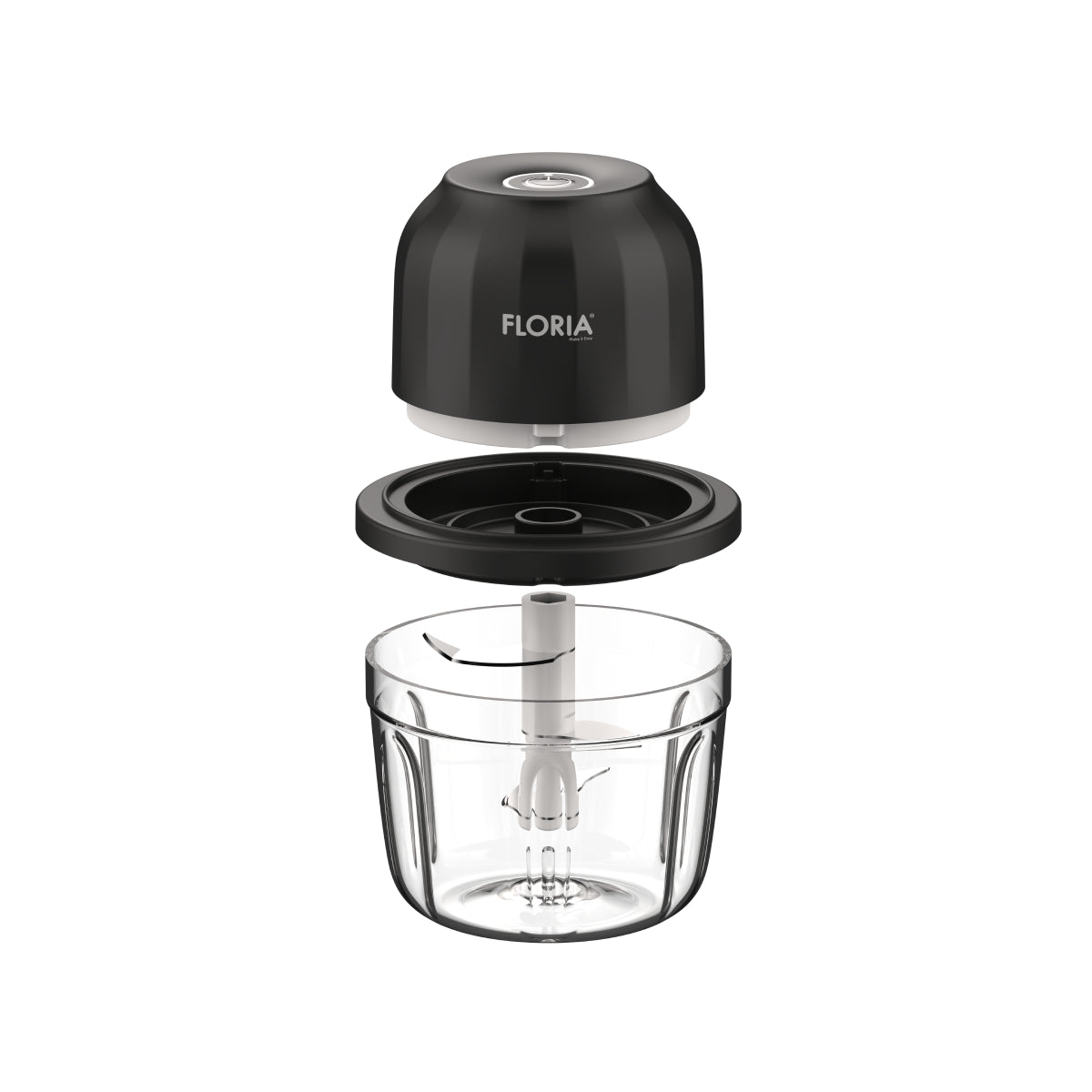 Tocator legume-fructe Floria ZLN2655   Mini Chopper   reincarcabil, Capacitate 350 ml, Baterie 1200mAh, Putere 5V / 30W