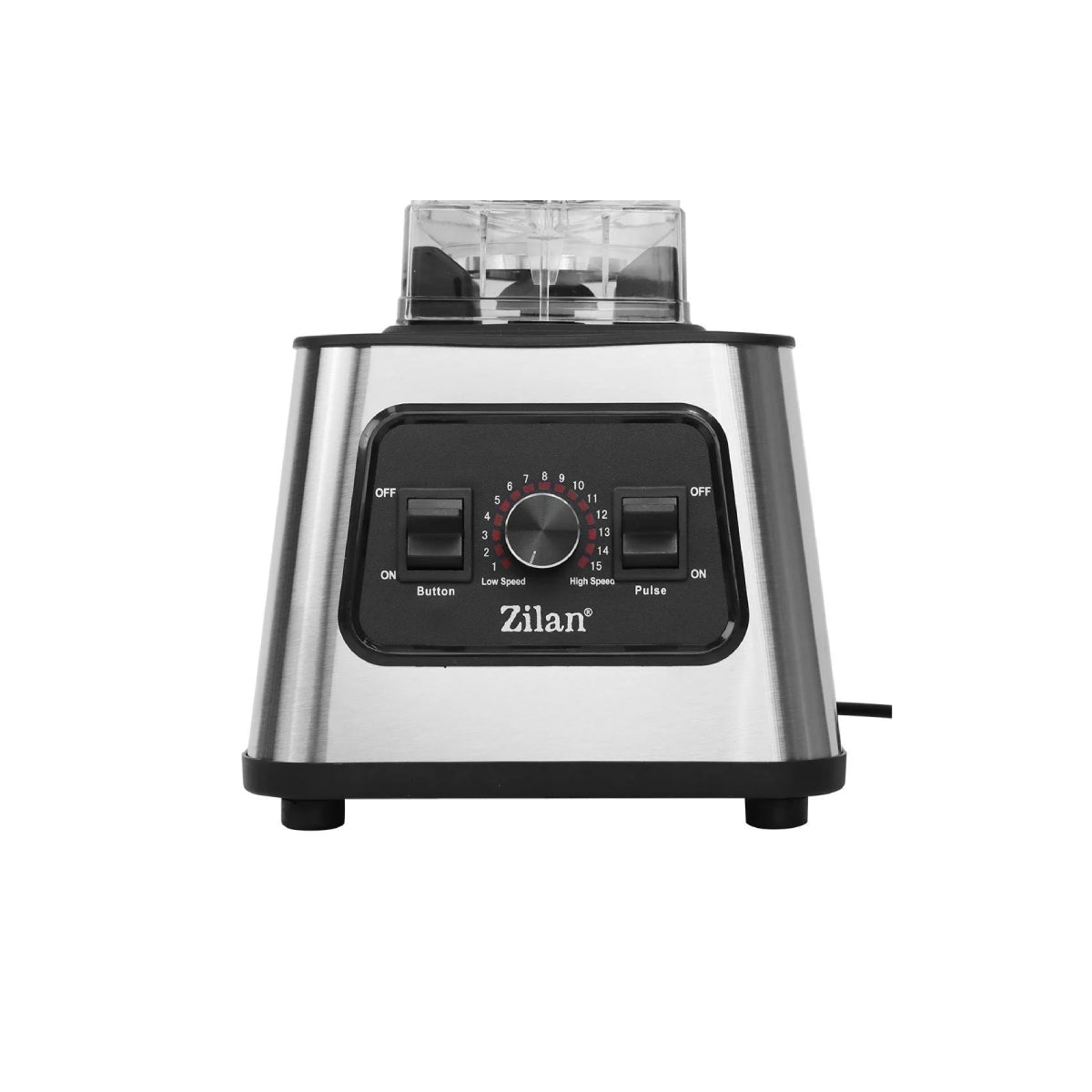 Blender inox Zilan ZLN2785, Vas din sticla 2L, 15 trepte viteza + pulse, Putere 1100W