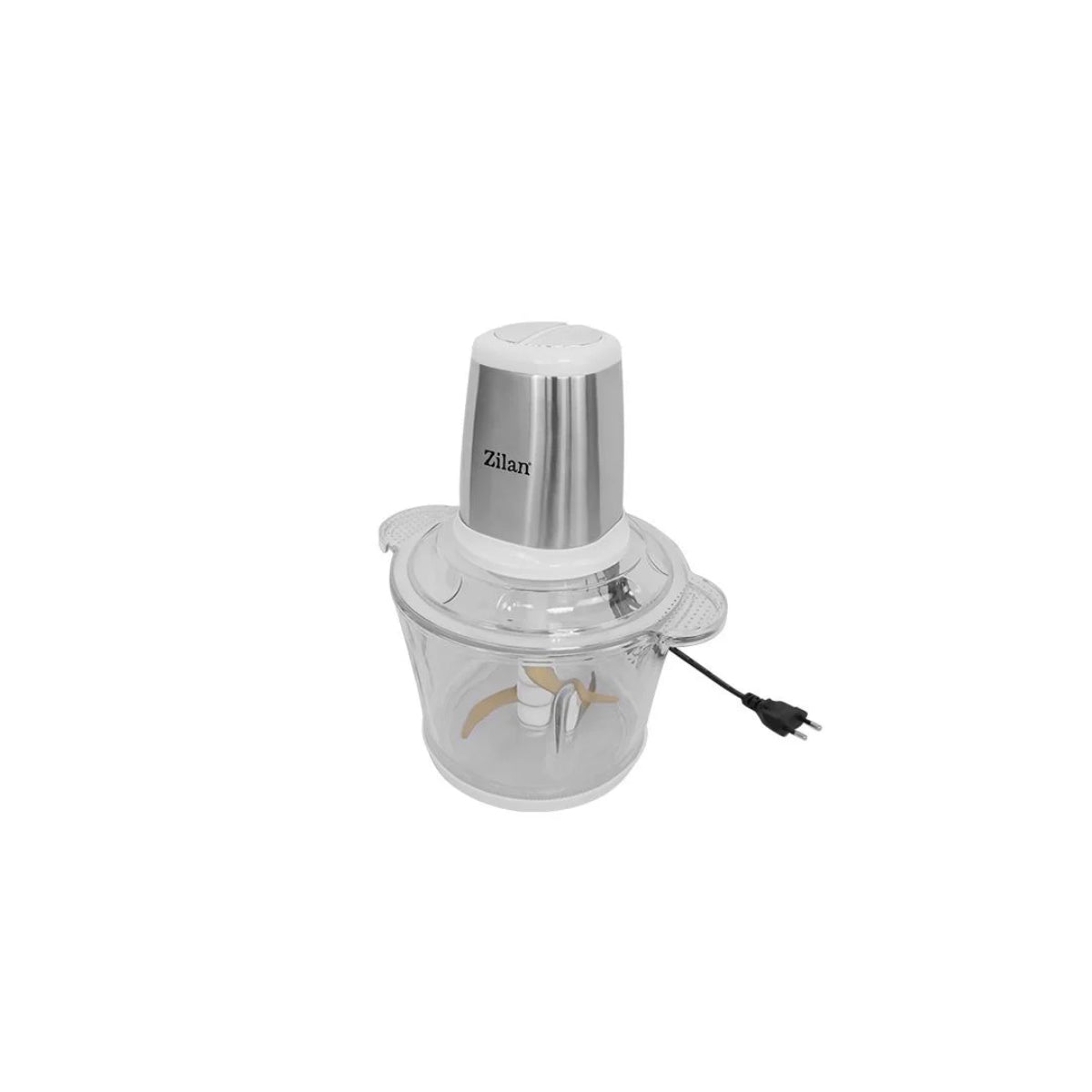 Tocator legume-fructe Zilan ZLN2733 din inox, Vas din sticla capacitate 3L, 2 trepte de viteza + pulse, Putere 500W
