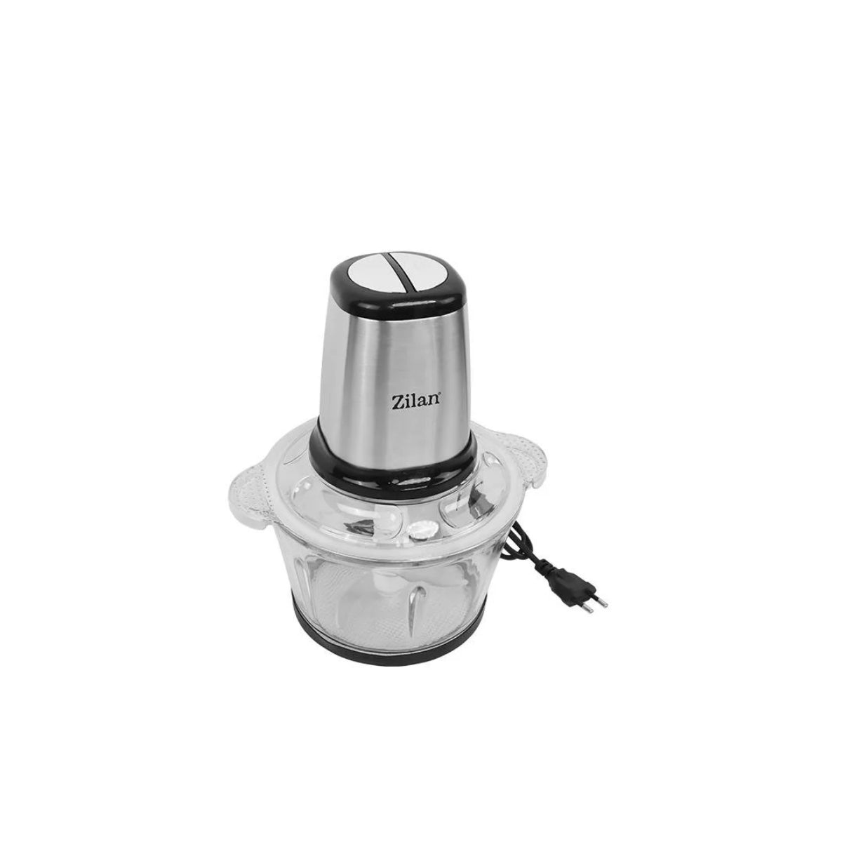 Tocator legume-fructe Zilan ZLN3898 din inox, Vas din sticla capacitate 2L, 2 trepte de viteza + pulse, Putere 400W