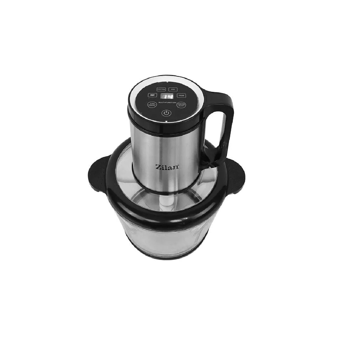 Tocator legume-fructe Zilan ZLN2747 digital din inox, Vas din sticla capacitate 3L, 4 functii presetate, Lame din titan, Putere 500W