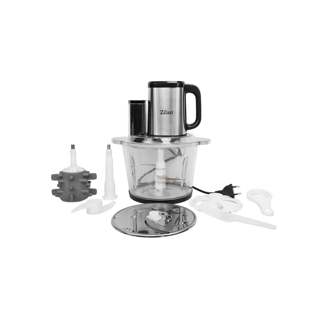 Tocator legume-fructe Zilan ZLN2767 digital multifunctional, Vas sticla capacitate 3L, 4 functii presetate, Lame din titan, Putere 500W