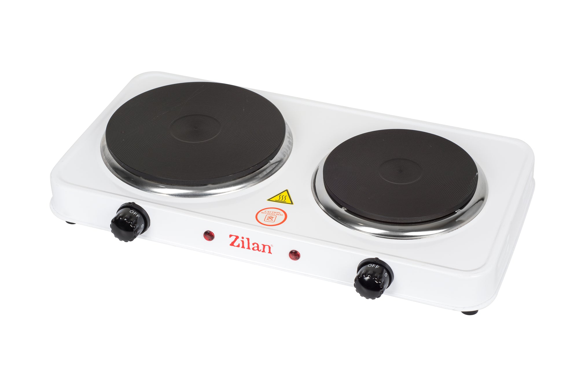 Plita electrica Dubla, ZLN-2180 Alb, 49 x 30 x 9 cm, 2500W, termostat reglabil