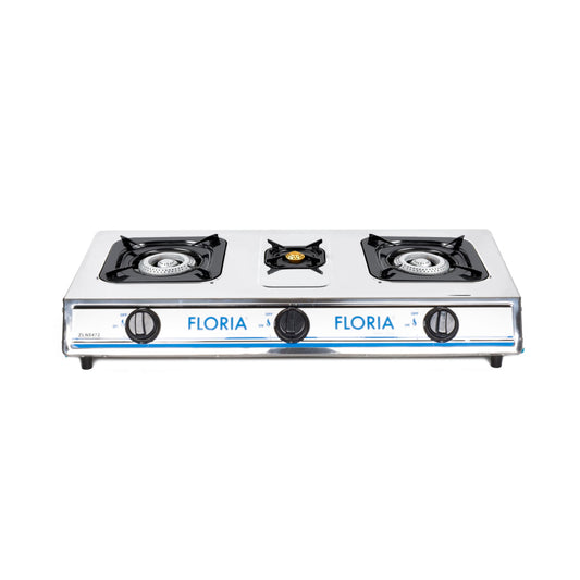 Aragaz portabil cu 3 arzatoare GPL Zilan Floria ZLN-8472 - Inox, pentru bucatarii mici si case de vacanta