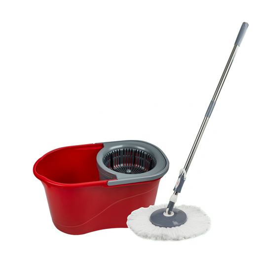 Set mop rotativ LISA cu galeata 17 L - sistem 360° cu microfibre, curatare uscata/ umeda