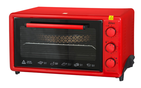 Cuptor electric ZILAN BIG TRAY ZLN-5648,ROSU putere 1800W, 40L, timer 90 min, temperatura maxima 230 grade,