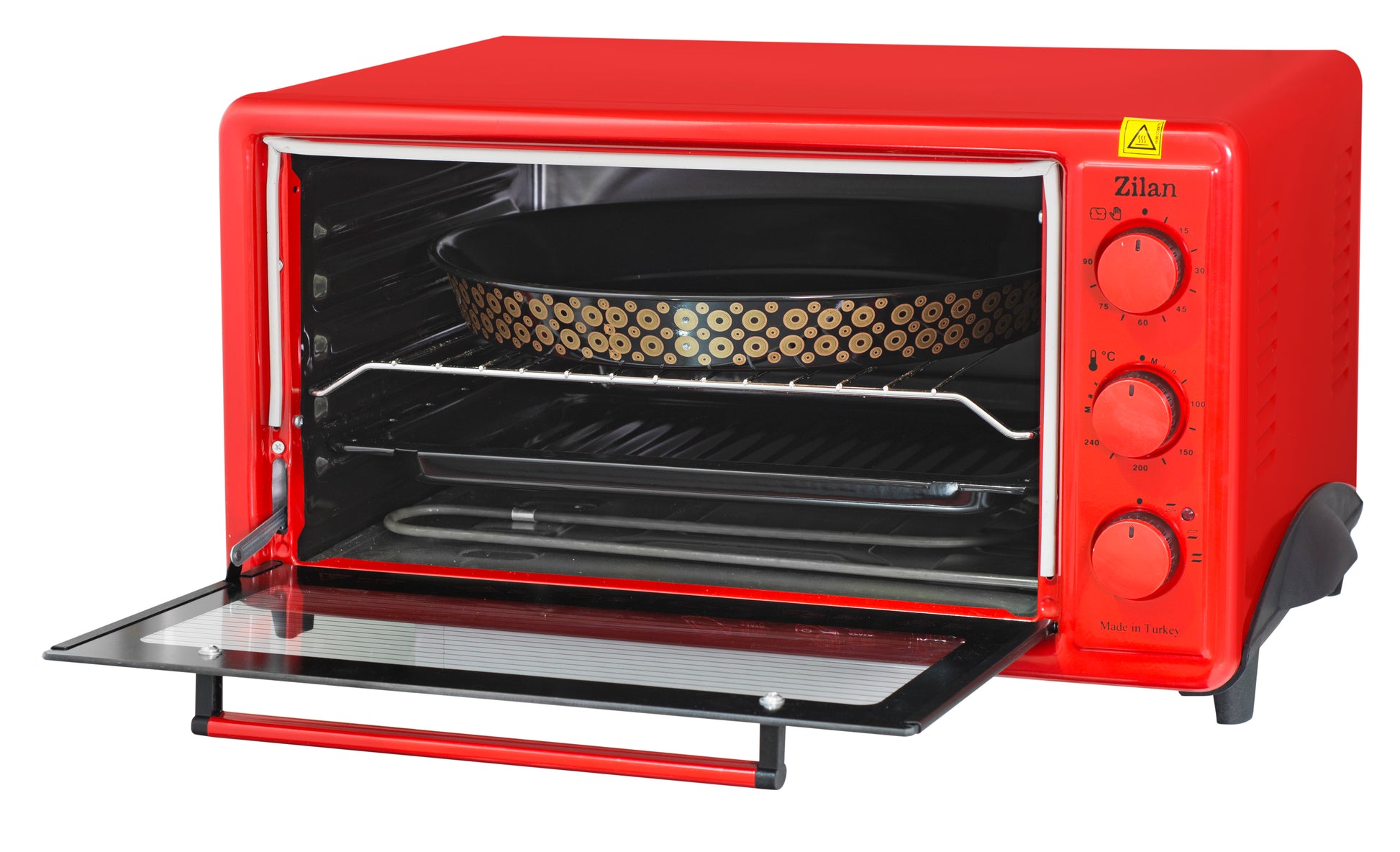 Cuptor electric ZILAN BIG TRAY ZLN-5648,ROSU putere 1800W, 40L, timer 90 min, temperatura maxima 230 grade,