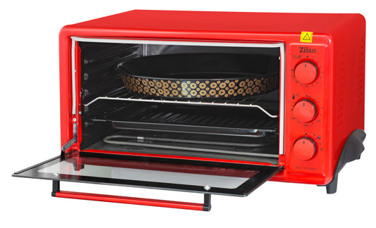 Cuptor electric ZILAN BIG TRAY ZLN-5648,ROSU putere 1800W, 40L, timer 90 min, temperatura maxima 230 grade,