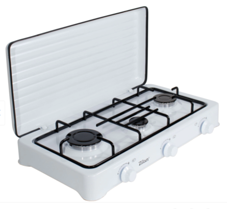 Aragaz cu 3 ochiuri ZILAN ZLN-0032,culoare alb utilizare numai GPL butelie,