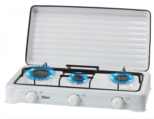 Aragaz cu 3 ochiuri ZILAN ZLN-0032,culoare alb utilizare numai GPL butelie,