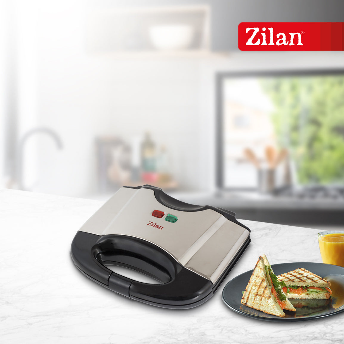 Sandwich-maker Zilan ZLN-8143, model grill, 750 W