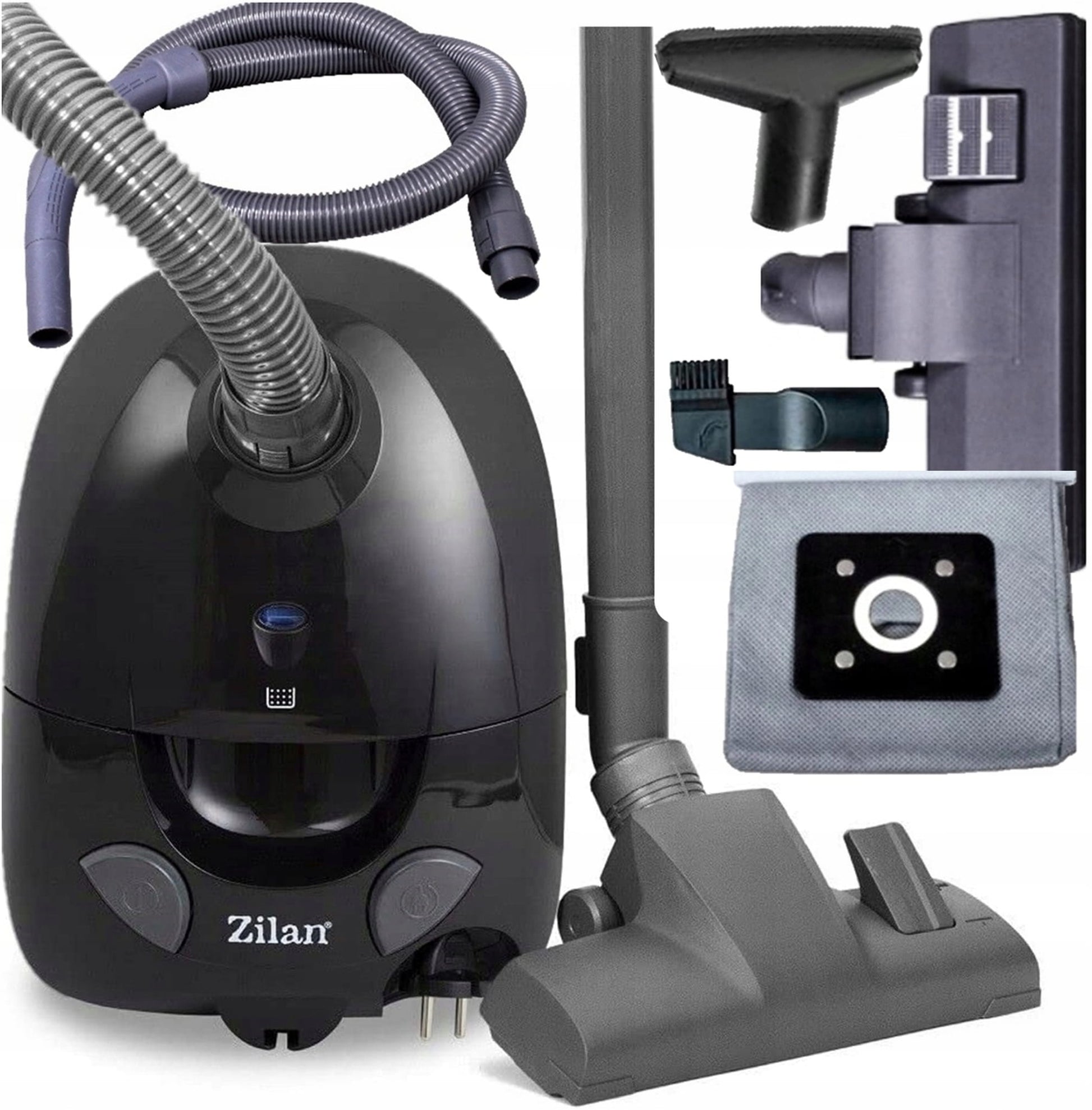 Aspirator cu sac ZILAN ZLN-8471,Negru Capacitate sac textil 2.0 l, Putere 1200W, Cordon electric retractabil 5 m