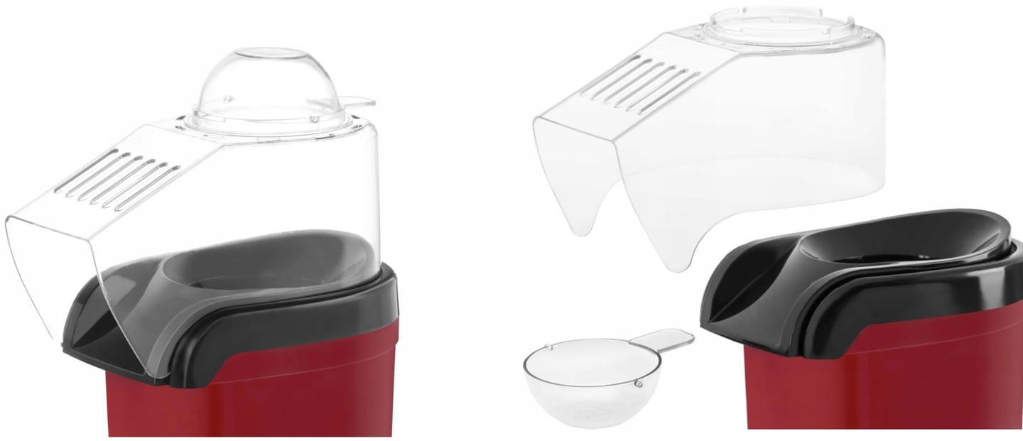 Aparat popcorn Zilan ZLN8046 1200W - Sistem aer cald fara ulei, rosu