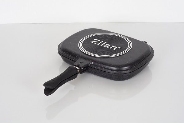 Tigaie dubla ZILAN ZLN-9522,culoare negru Diametru 30 cm, garnitura silicon rezerva,