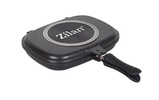 Tigaie dubla ZILAN ZLN-9522,culoare negru Diametru 30 cm, garnitura silicon rezerva,