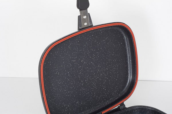 Tigaie dubla ZILAN ZLN-9522,culoare negru Diametru 30 cm, garnitura silicon rezerva,