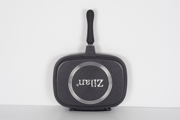 Tigaie dubla ZILAN ZLN-9522,culoare negru Diametru 30 cm, garnitura silicon rezerva,