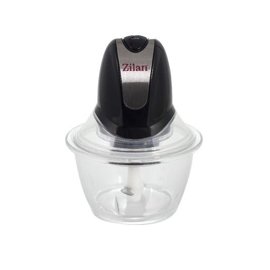 Tocator legume-fructe ZILAN ZLN-8167,Negru putere 300W, vas din sticla 1L, cutit inox, 2 trepte de viteza,