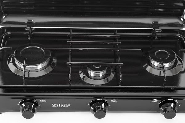 Aragaz cu 3 ochiuri ZILAN ZLN-0032,culoare negru utilizare numai GPL butelie,